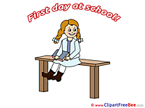 Bench Girl Book First Day at School Illustrations for free