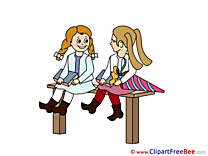 Bench Schoolgirls printable First Day at School Images
