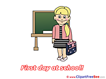 Blackboard Pupil Pics First Day at School Illustration
