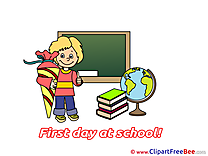 Globe Blackboard Boy free Illustration First Day at School