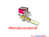 Mouse Ruler Textbook First Day at School Clip Art for free