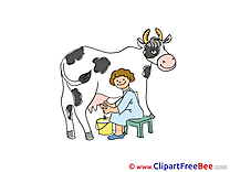 Milkmaid Cow Clipart free Illustrations