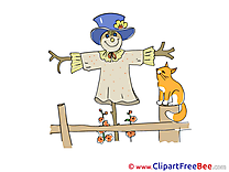 Scarecrow Cat download printable Illustrations