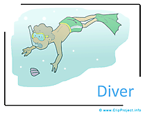Diver Clipart Image free - Free Time Clipart Images free