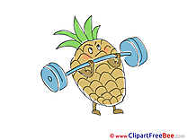 Barbell Ananas Clipart free Illustrations