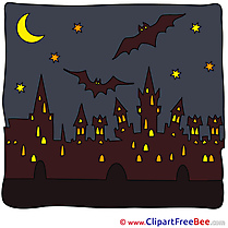 City Bats Moon Pics Halloween free Image