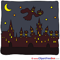 City Witch Night Halloween download Illustration