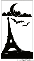 Eiffel Tower Bats download Halloween Illustrations
