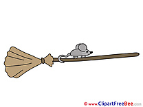 Mouse Broom download Halloween Illustrations