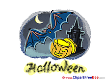 Night Bat Pumpkin Halloween Clip Art for free