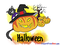 Tree Pumpkins Cat Halloween download Illustration