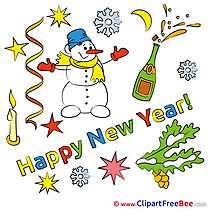 Champagne Snowman free Illustration New Year
