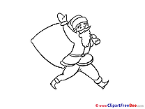 Coloring Santa Claus Cliparts New Year for free