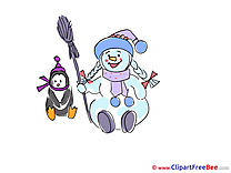 Little Penguin Snowman printable New Year Images