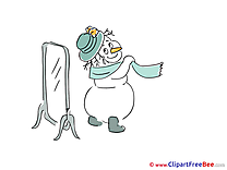 Mirror Snowman Clipart New Year free Images