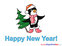 Penguin Tree New Year Clip Art for free