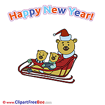 Sleigh Bear New Year Illustrations for free