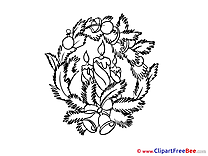 Wreath Coloring download New Year Illustrations