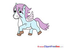 Blue Pony Horse Clip Art for free