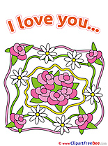 Roses Chamomiles Flowers Clipart I Love You free Images