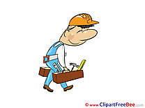 Worker with Tools download printable Illustrations