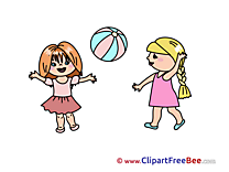 Ball Girls play download Clipart Kindergarten Cliparts