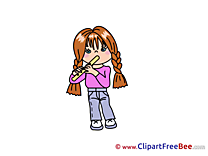 Flute Girl Kindergarten Illustrations for free