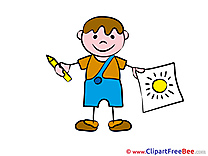Painter Kid Pics Kindergarten free Cliparts