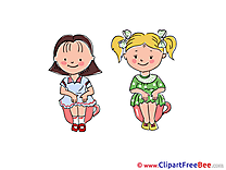 Pee Girls Kindergarten Illustrations for free