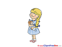 Playing with Doll Girl Kindergarten download Illustration