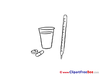 Glass Thermometer Drugs Cliparts printable for free