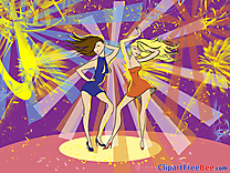 Disco Girls Party Clip Art for free