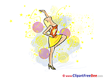 Drawing Dancer Girl printable Illustrations Party