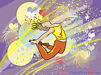 Jumping Girl Dances Clipart Party Illustrations