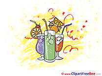 Orange Juice Coctails Pics Party Illustration