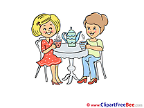 Table Tea Kettle Party Illustrations for free