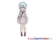 Dress Girl Anime printable Images for download