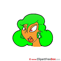 Green Hair Clipart free Image download