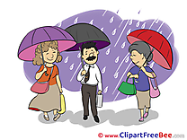 Rain Umbrellas People free printable Cliparts and Images
