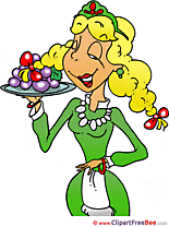 Waiter Woman Clipart free Illustrations
