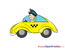 Driver Taxi printable Illustrations for free