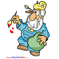 Old Man Painter Clipart free Image download
