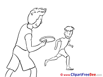Frisbee Coloring download Sport Illustrations