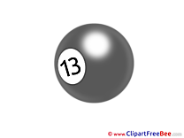 Number 13 Billiard Ball free Cliparts Sport