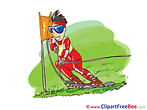 Skiing on the Grass Clipart Sport Illustrations