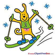 Dog Ski Clipart Winter Sport Illustrations
