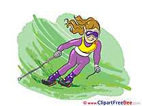 Skiing on the Grass Sport Illustrations for free