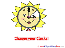 Clock Sun Clipart Summer Illustrations