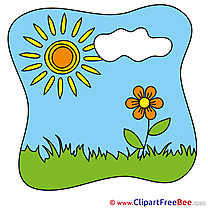 Cloud in Sky Sun Clipart Summer Illustrations
