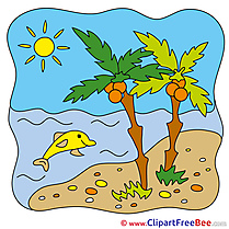 Sea Palms Summer Illustrations for free